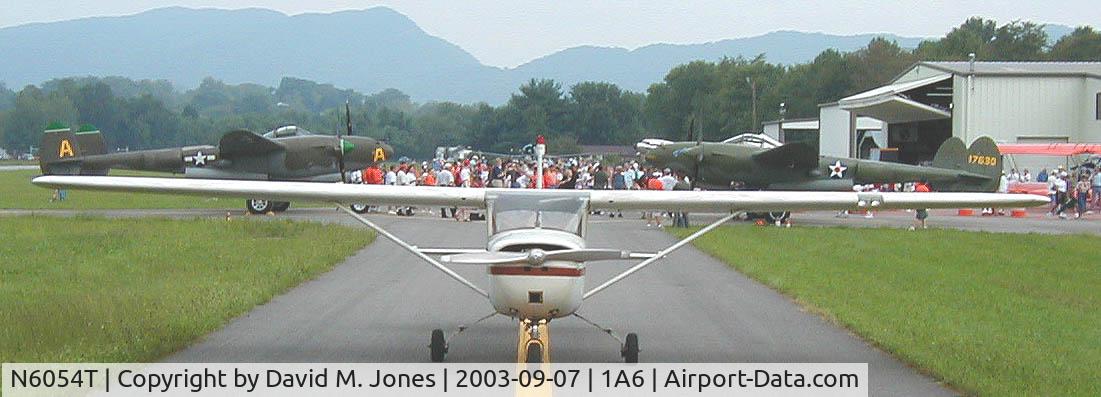 N6054T, 1964 Cessna 150D C/N 15060754, 54T with P38's Glacier Girl and Porky's II at Middlesboro, KY fly-in