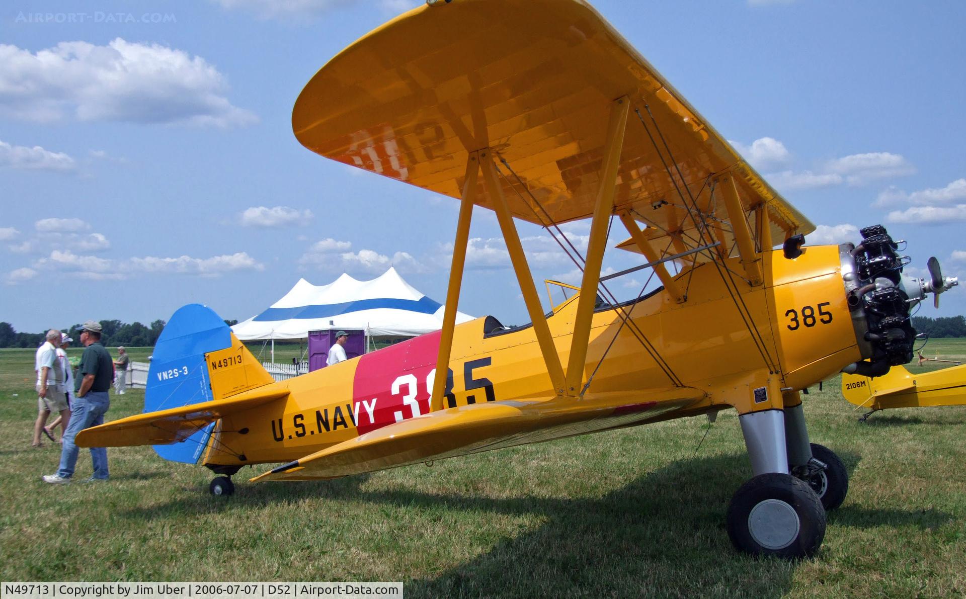 N49713, 1943 Boeing A75N1(PT17) C/N 75-4615, at the Geneseo show