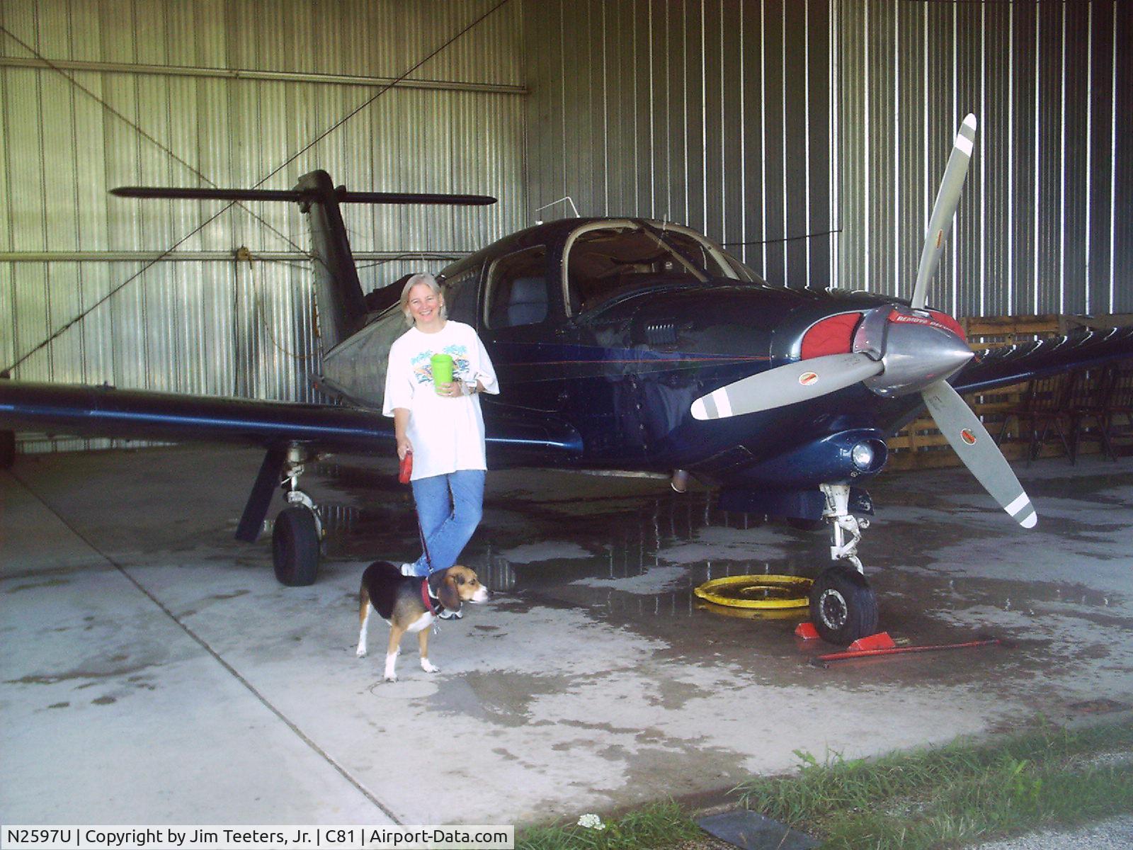 N2597U, 1979 Piper PA-28RT-201T Arrow IV C/N 28R-7931290, 97U hangared with owners daughter-in-law in frame