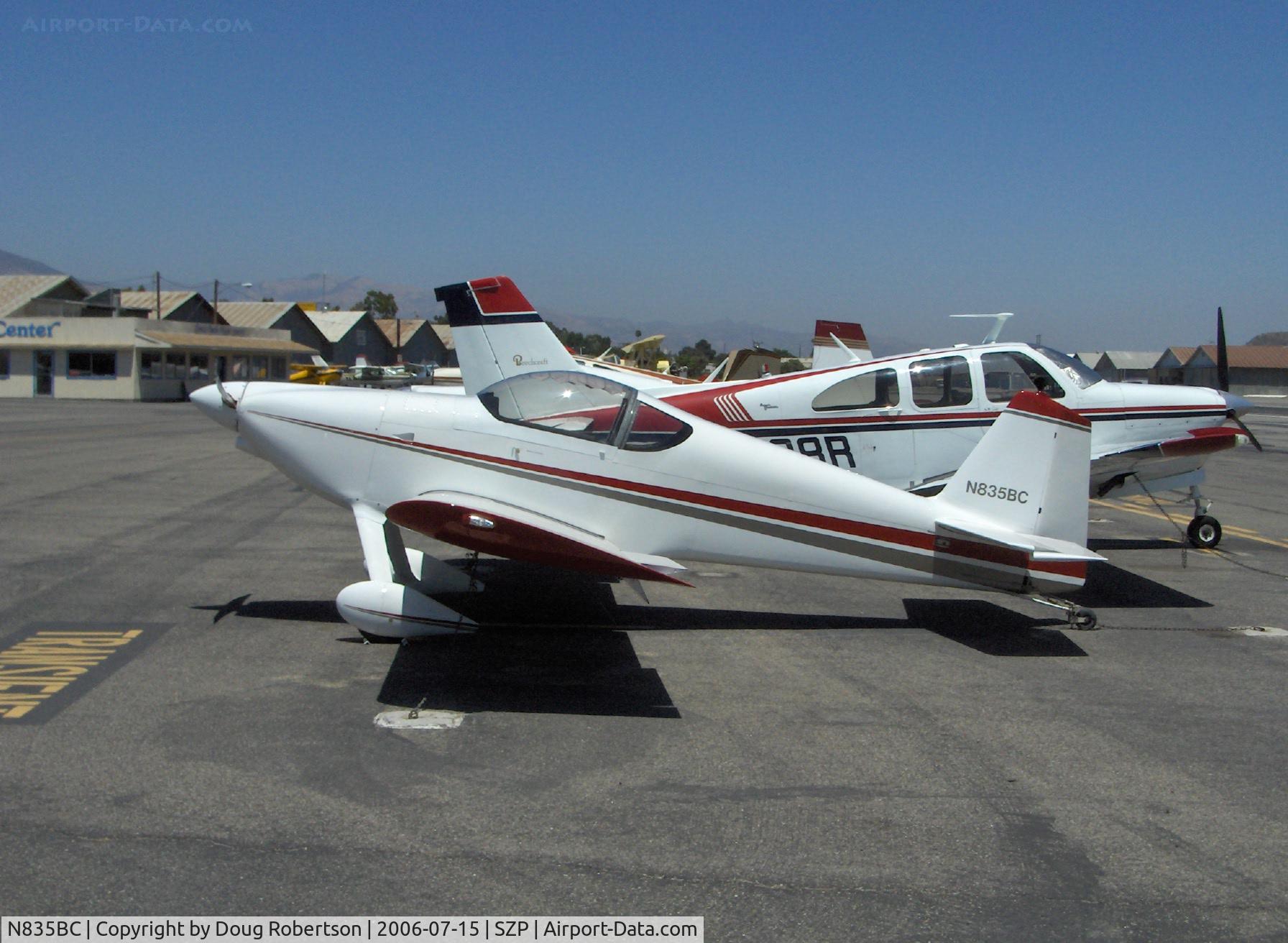 N835BC, 2005 Vans RV-6 C/N 21605, 2005 Cole VAN'S RV-6, Lycoming O-320