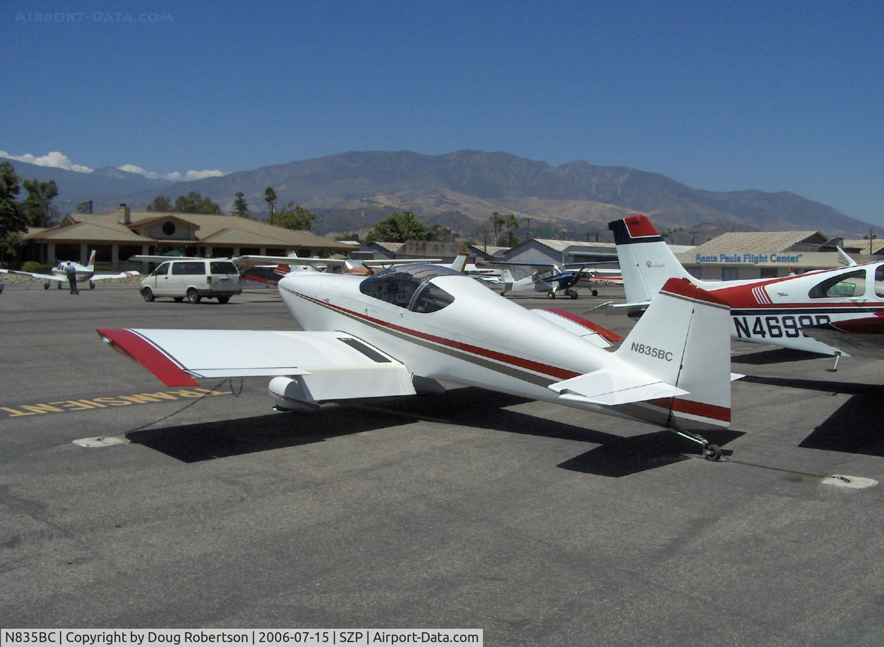 N835BC, 2005 Vans RV-6 C/N 21605, 2005 Cole VAN'S RV-6, Lycoming O-320