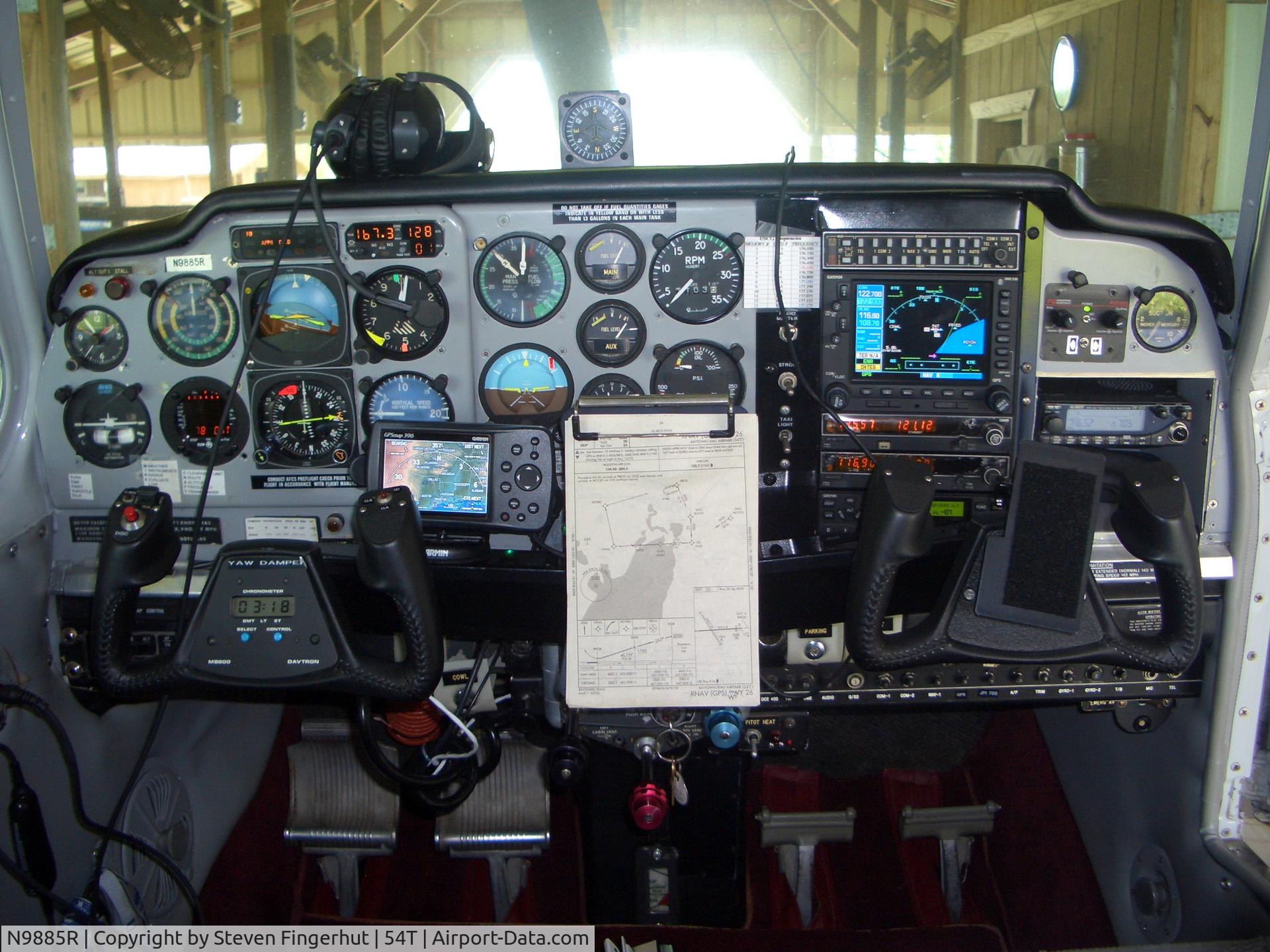 N9885R, 1960 Beech M35 Bonanza C/N D-6452, Panel of M35 Bonanza