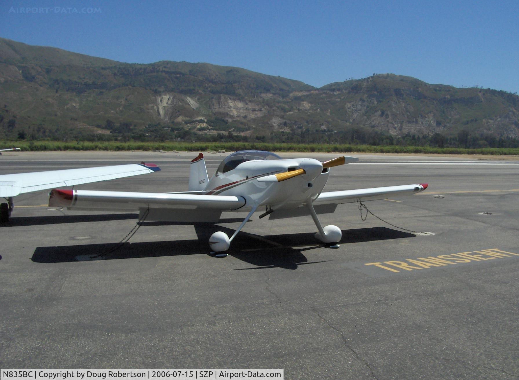 N835BC, 2005 Vans RV-6 C/N 21605, 2005 Cole VAN'S RV-6, Lycoming O-320