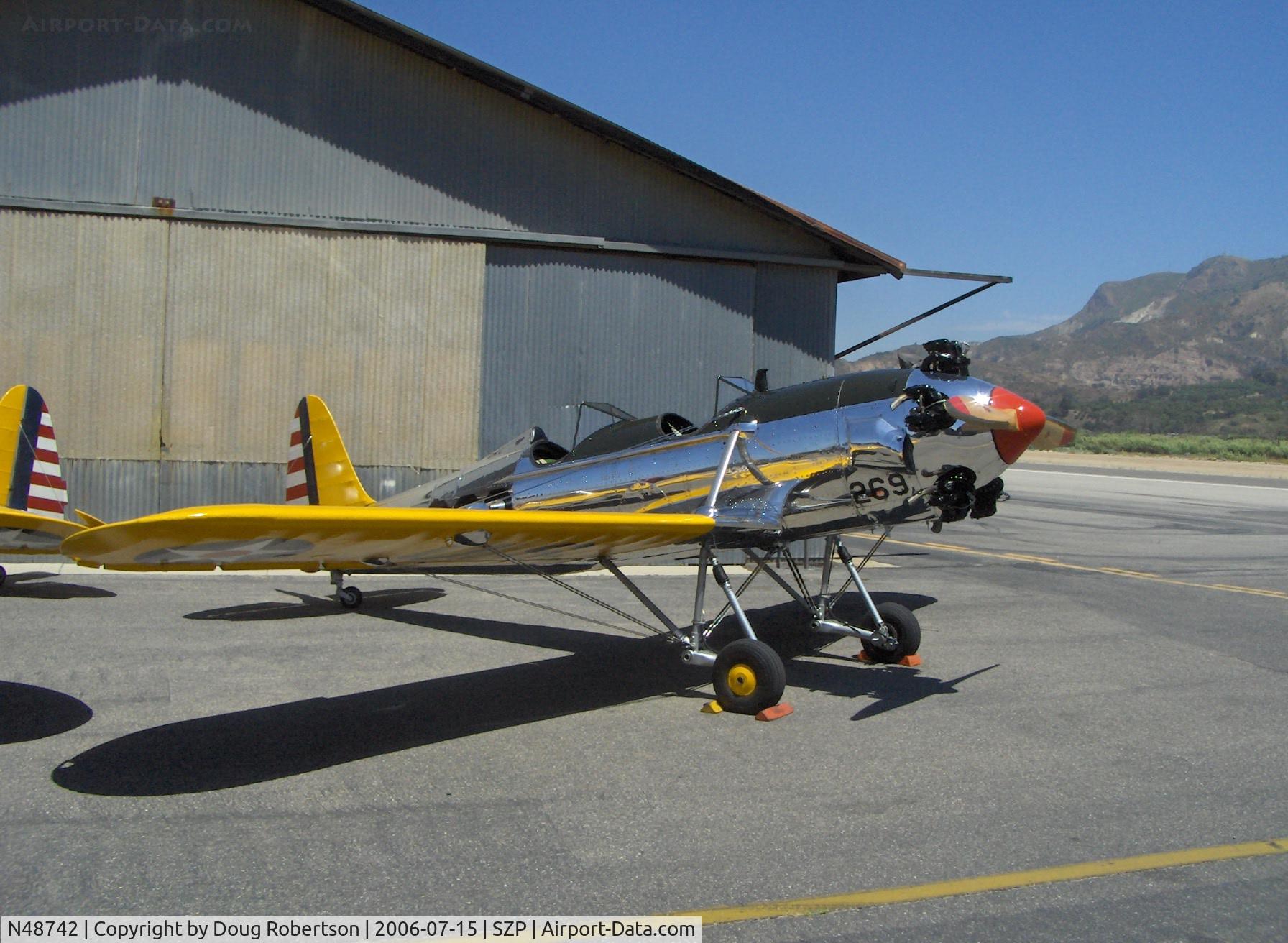N48742, 1941 Ryan Aeronautical ST3KR C/N 1298, 1941 Ryan Aeronautical ST-3KR as PT-22. Kinner R5 160 Hp, mirror polished