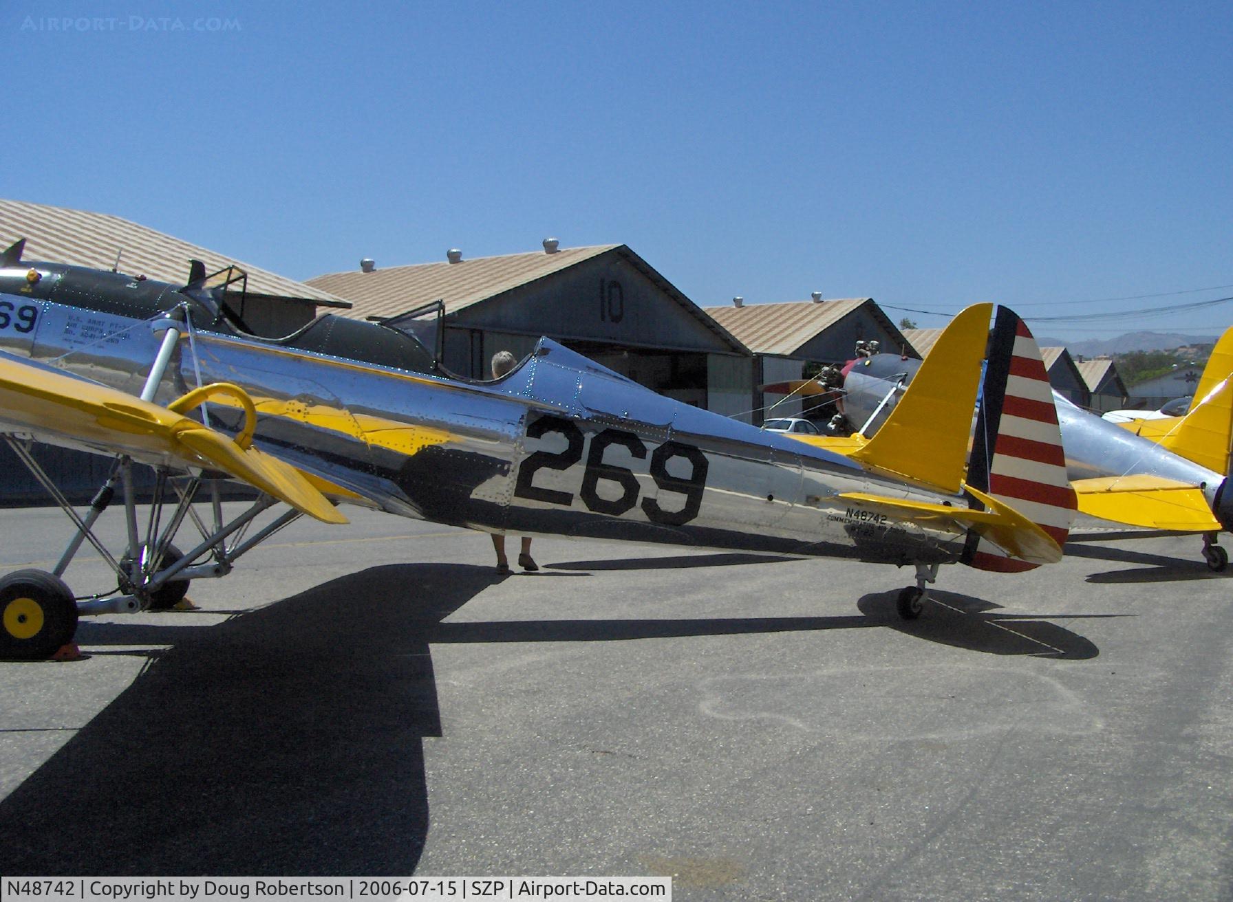 N48742, 1941 Ryan Aeronautical ST3KR C/N 1298, 1941 Ryan Aeronautical ST-3KR as PT-22, Kinner R5 160 Hp, mirror polished