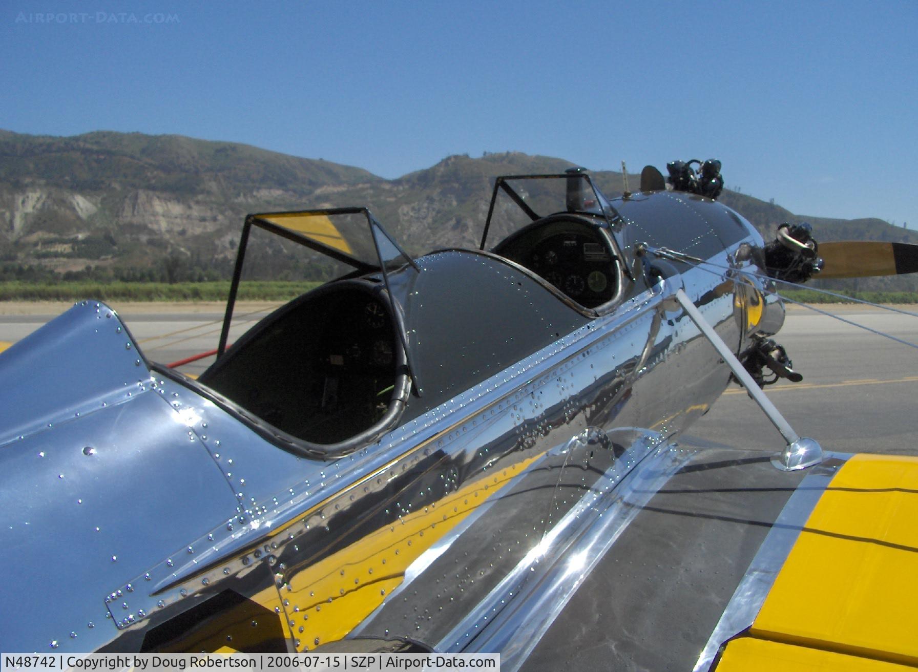 N48742, 1941 Ryan Aeronautical ST3KR C/N 1298, 1941 Ryan Aeronautical ST-3KR as PT-22, Kinner R5 160 Hp, mirror polished, cockpits