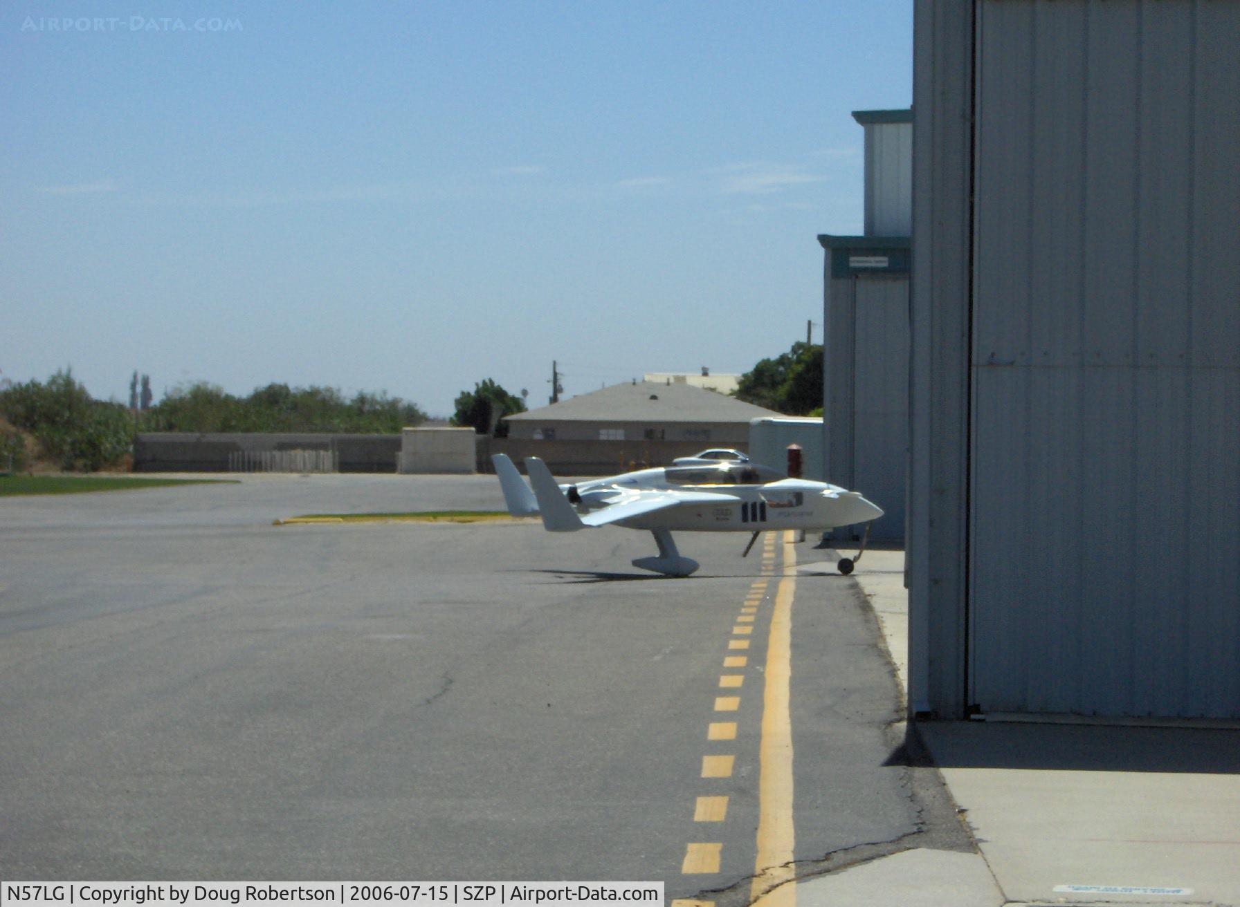 N57LG, 1983 Rutan VariEze C/N 57Z, 1983 Godsey/Klaus Savier modified VARI-EZE, Continental O-200 100+ Hp, taxi to hangar on Experimental Taxiway after landing Runway 22