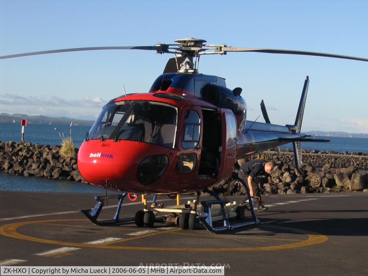 ZK-HXO, Aerospatiale AS-355F-1 Ecureuil 2 C/N 5284, At Mechanics Bay Heliport, downtown Auckland