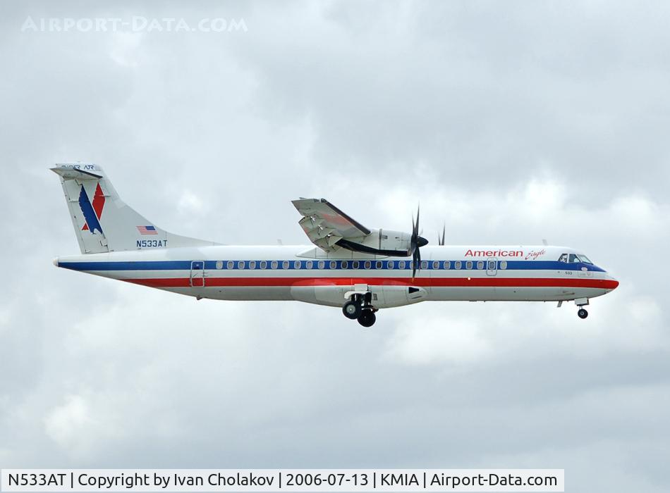 N533AT, 1997 ATR 72-212A C/N 533, Landing at MIA. Originals available for commercial use (USA tel.305-772-7086)