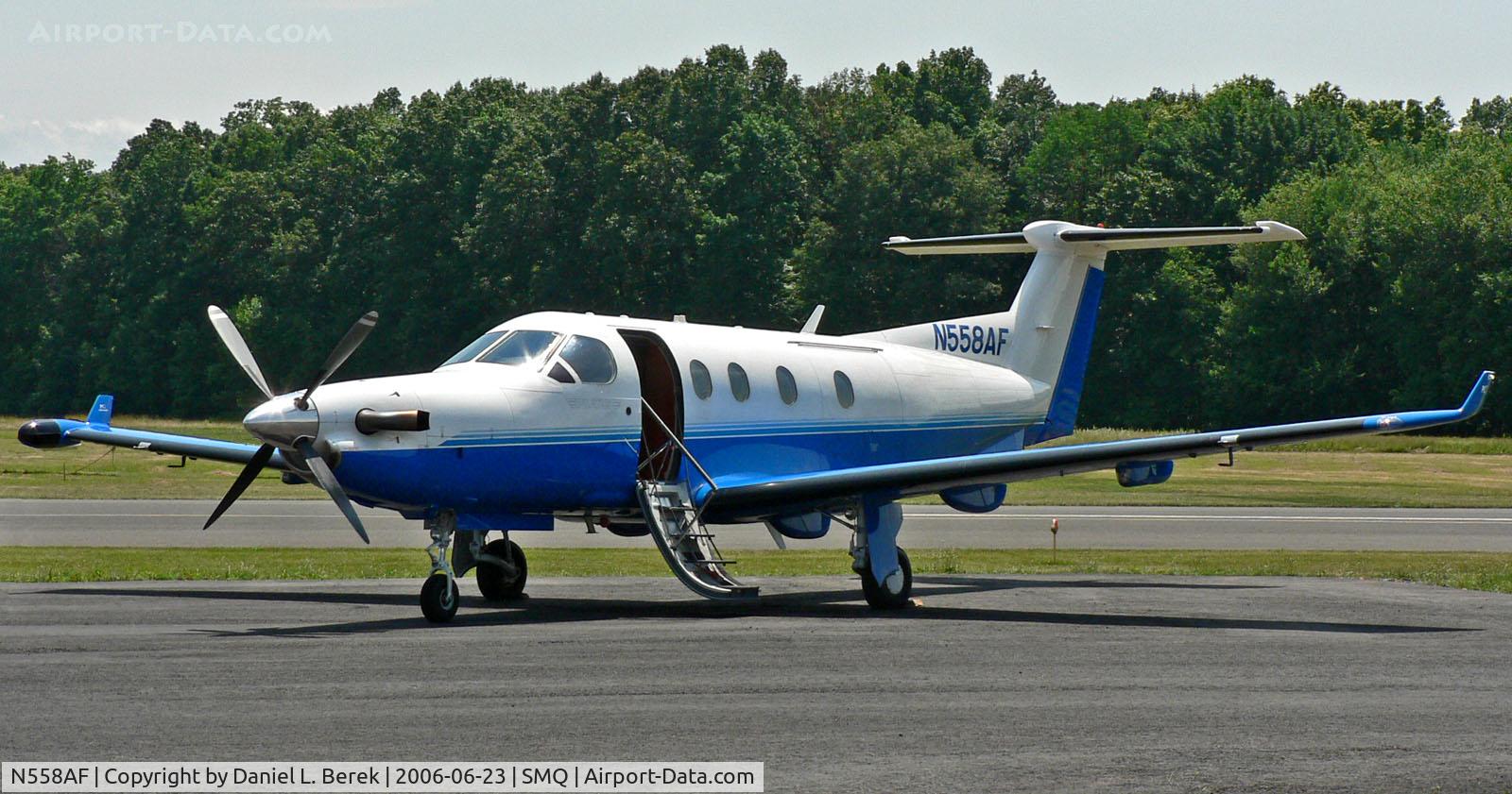 N558AF, 2004 Pilatus PC-12/45 C/N 558, This sleek Pilatus is preparing for its return flight to Manchester, NH.