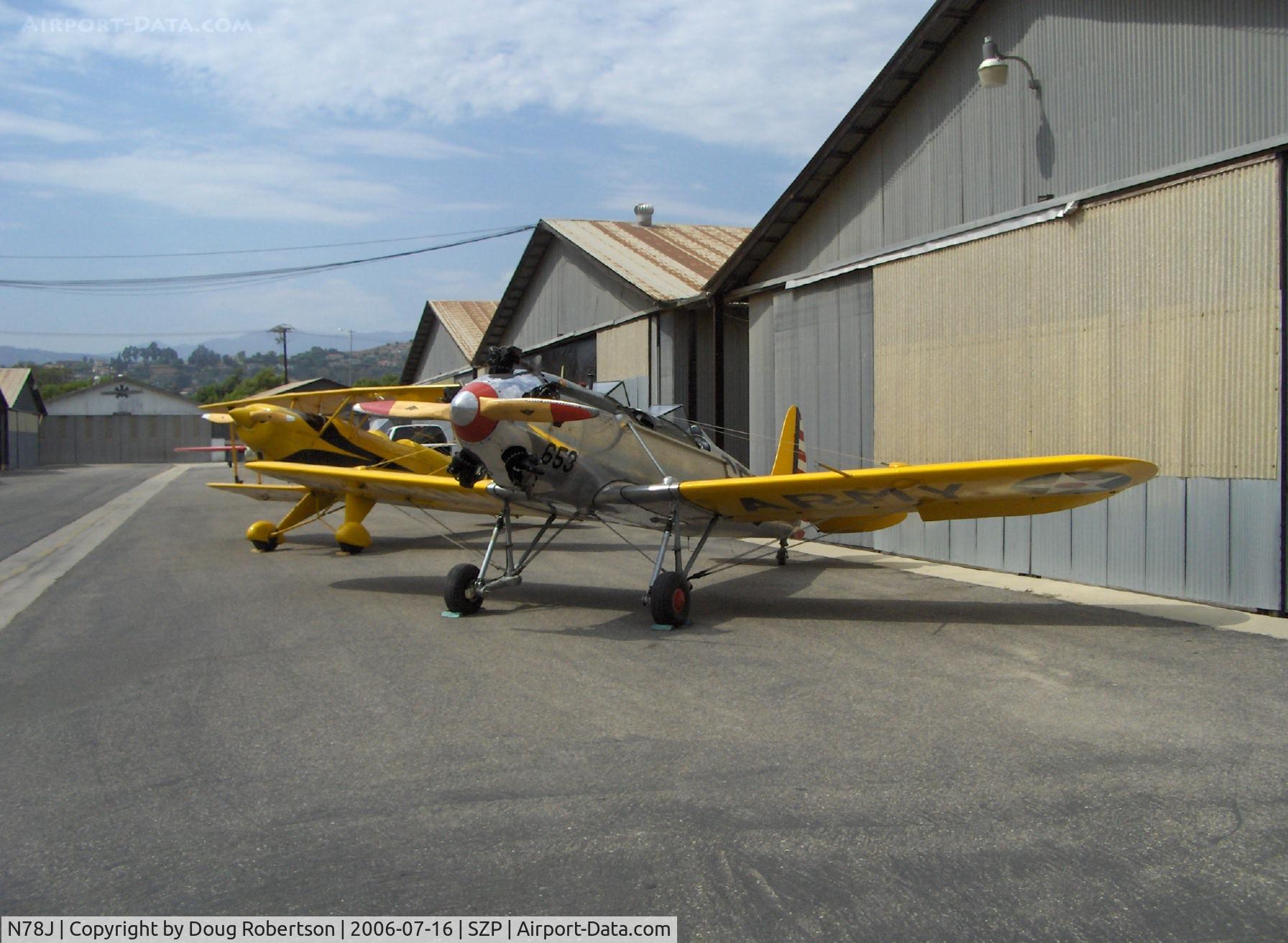 N78J, 1942 Ryan Aeronautical ST3KR C/N 1682, 1942 Ryan ST-3KR as PT-22, 1952 Bucker Jungmann N1017U behind