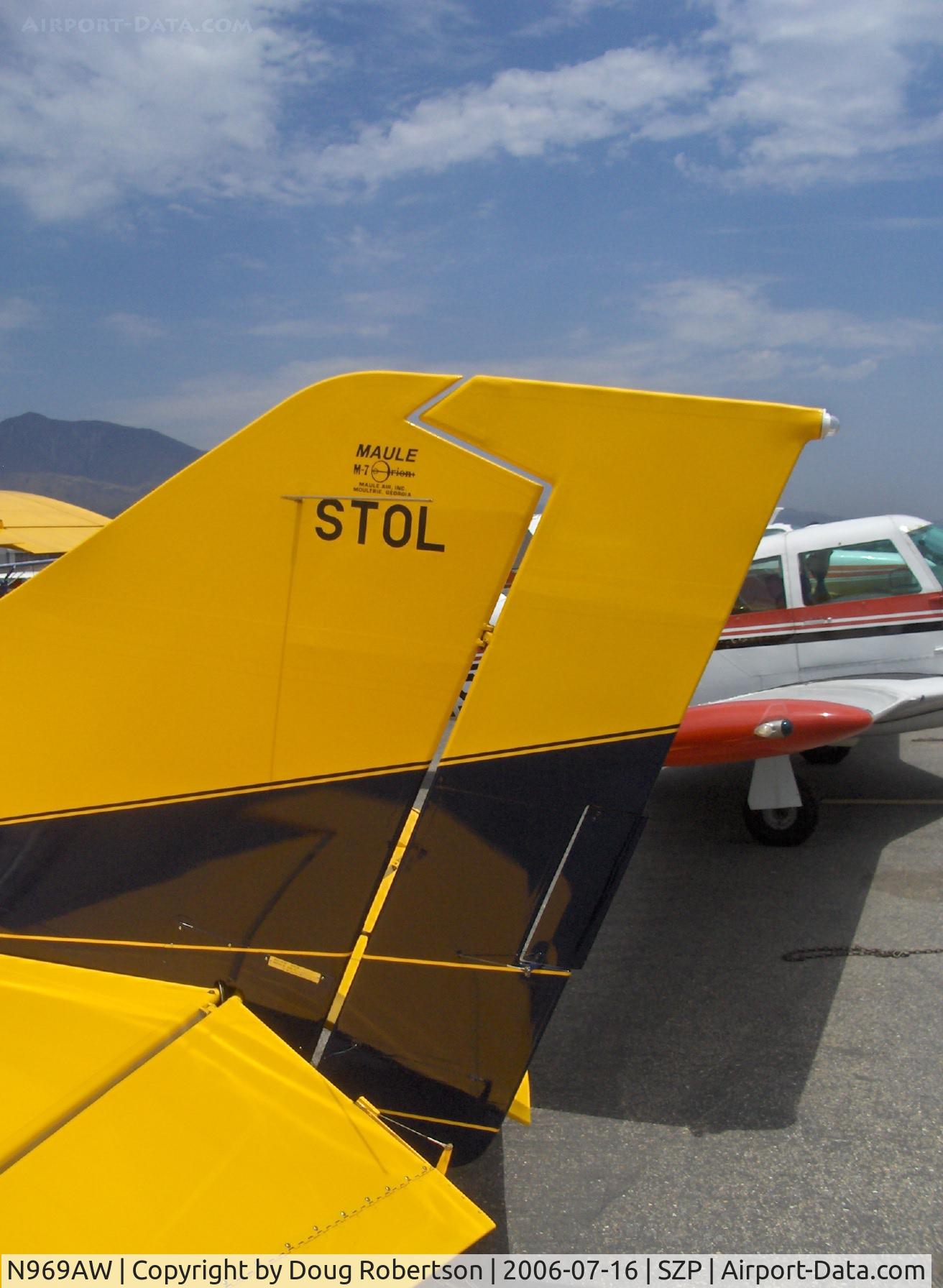 N969AW, Maule M-7-235C Orion C/N 25093C, 2003 Maule M7-235C ORION STOL, tail data