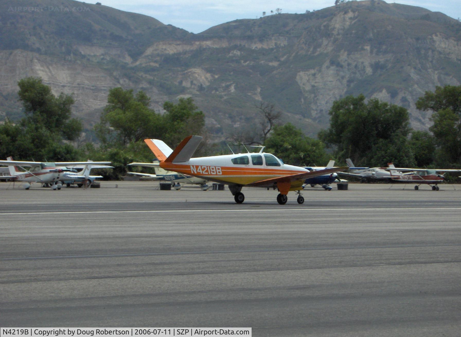 N4219B, 1955 Beech F35 Bonanza C/N D-4180, 1955 Beech F35 BONANZA, Continental E225-8 225 Hp, takeoff roll Runway 22