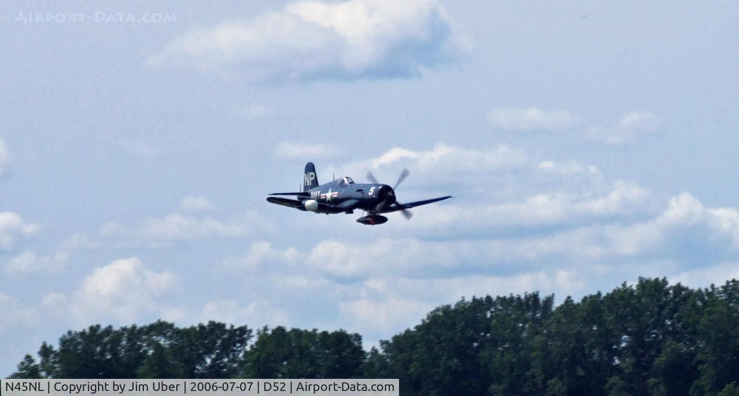 N45NL, 1951 Vought F4U-5NL Corsair C/N 124692, Beating up the field at Geneseo show