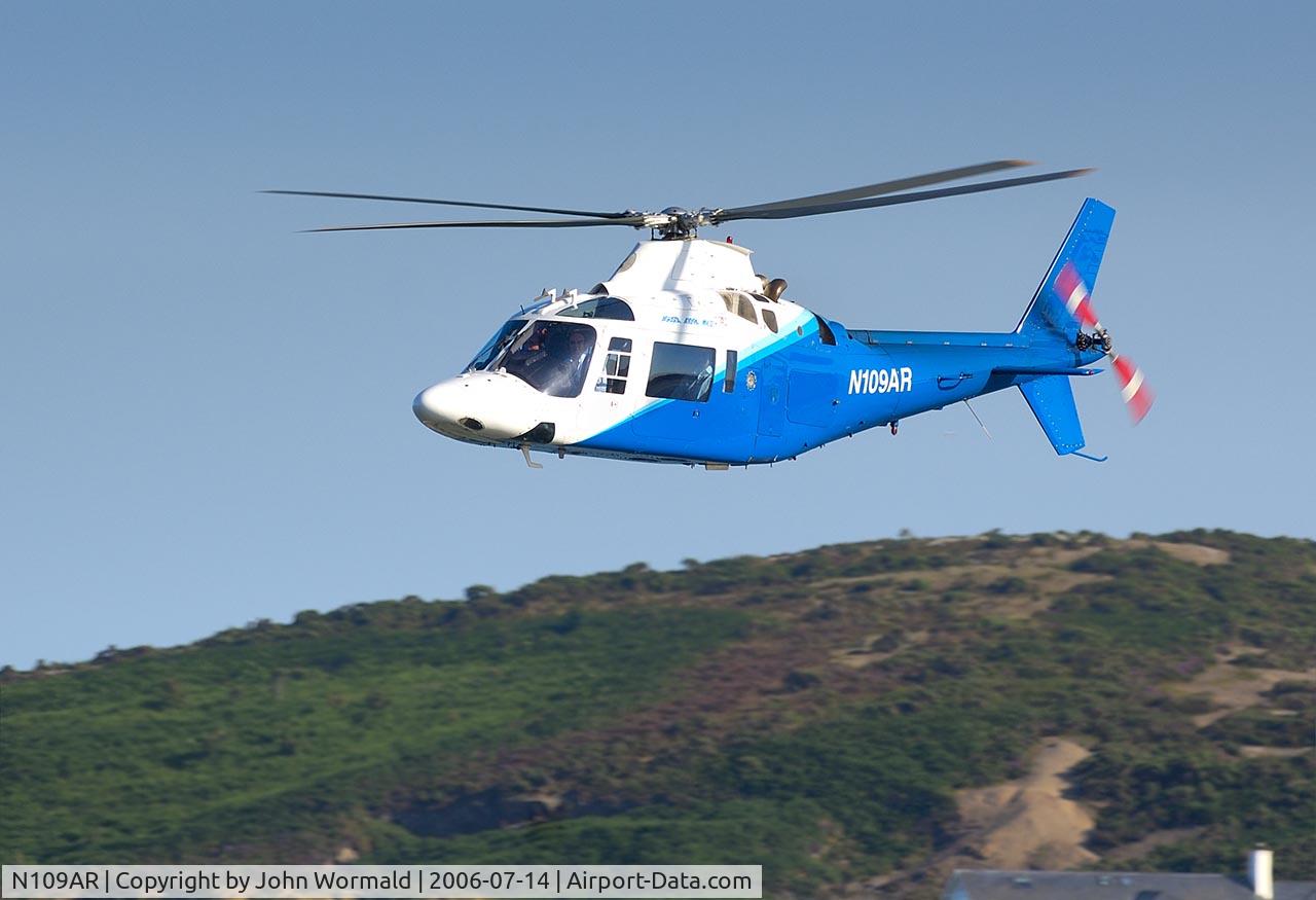 N109AR, 1987 Agusta A-109A-2 C/N 7390, Photographed over Abersoch during Wakestock Festival weekend