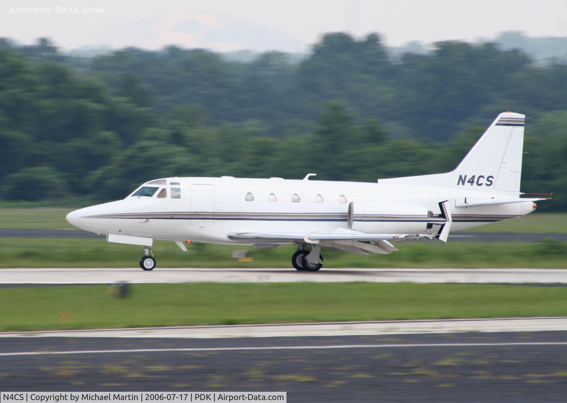 N4CS, 1994 Rockwell International NA-265-65 Sabreliner 65 C/N 465-27, Landing 2R with airbrakes extended