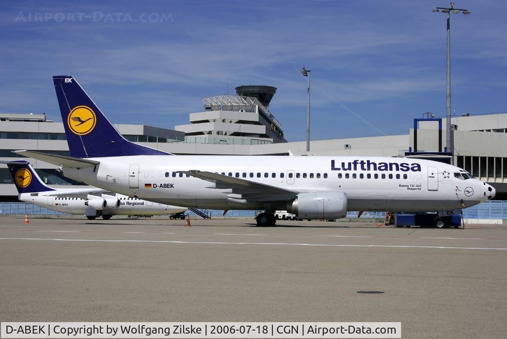 D-ABEK, 1991 Boeing 737-330 C/N 25414, soccernose