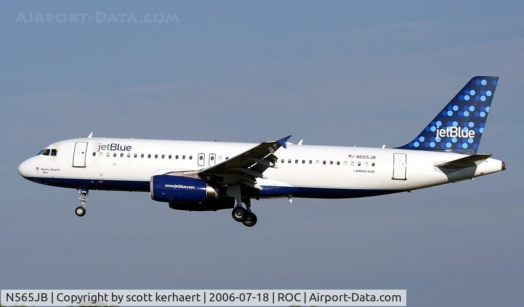 N565JB, 2003 Airbus A320-232 C/N 2031, bippity bopity blue