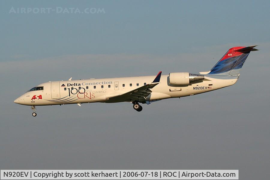 N920EV, 2003 Bombardier CRJ-200ER (CL-600-2B19) C/N 7810, 100 CRJ's and counting.