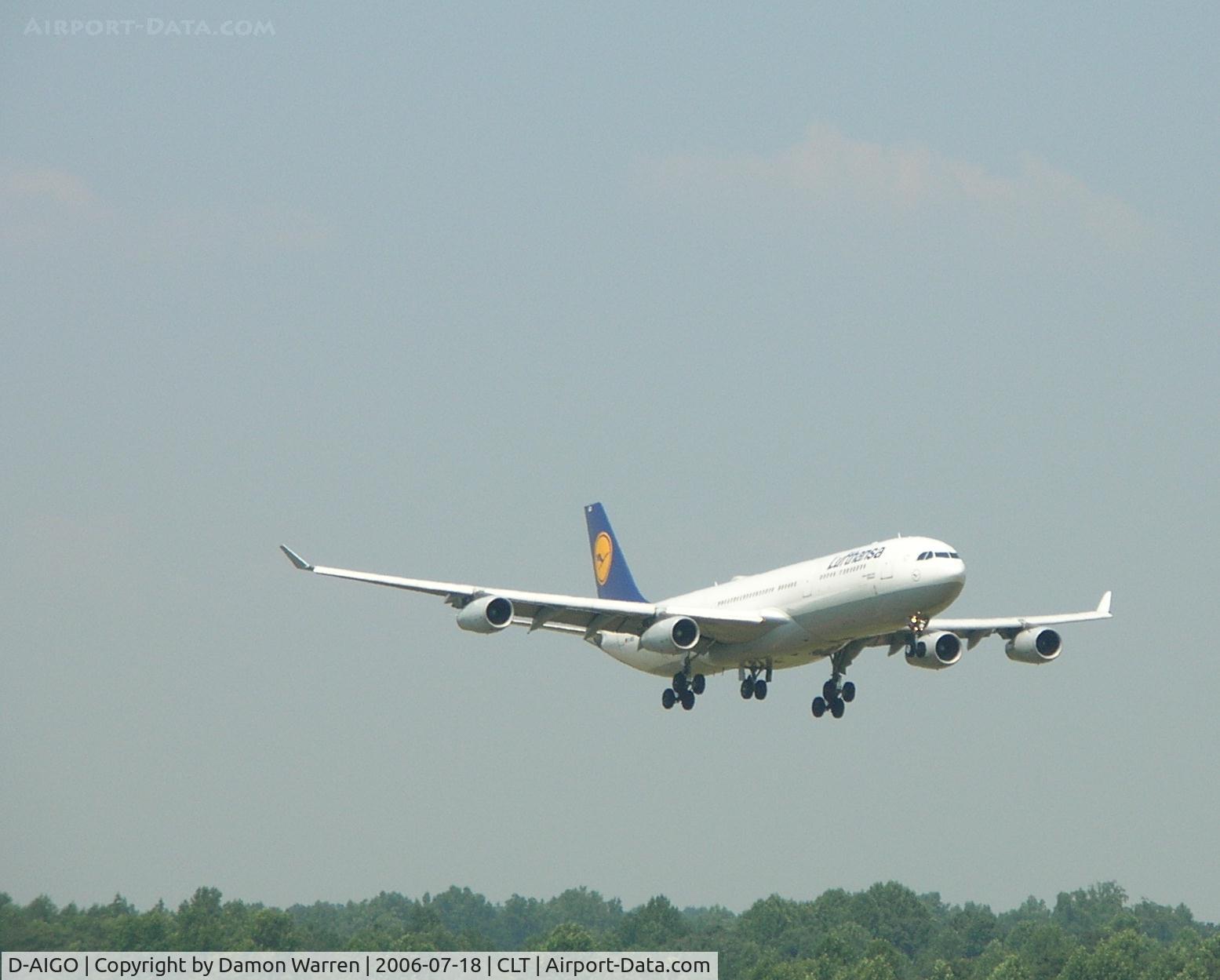 D-AIGO, 1998 Airbus A340-313X C/N 233, Landing on Runway 18R