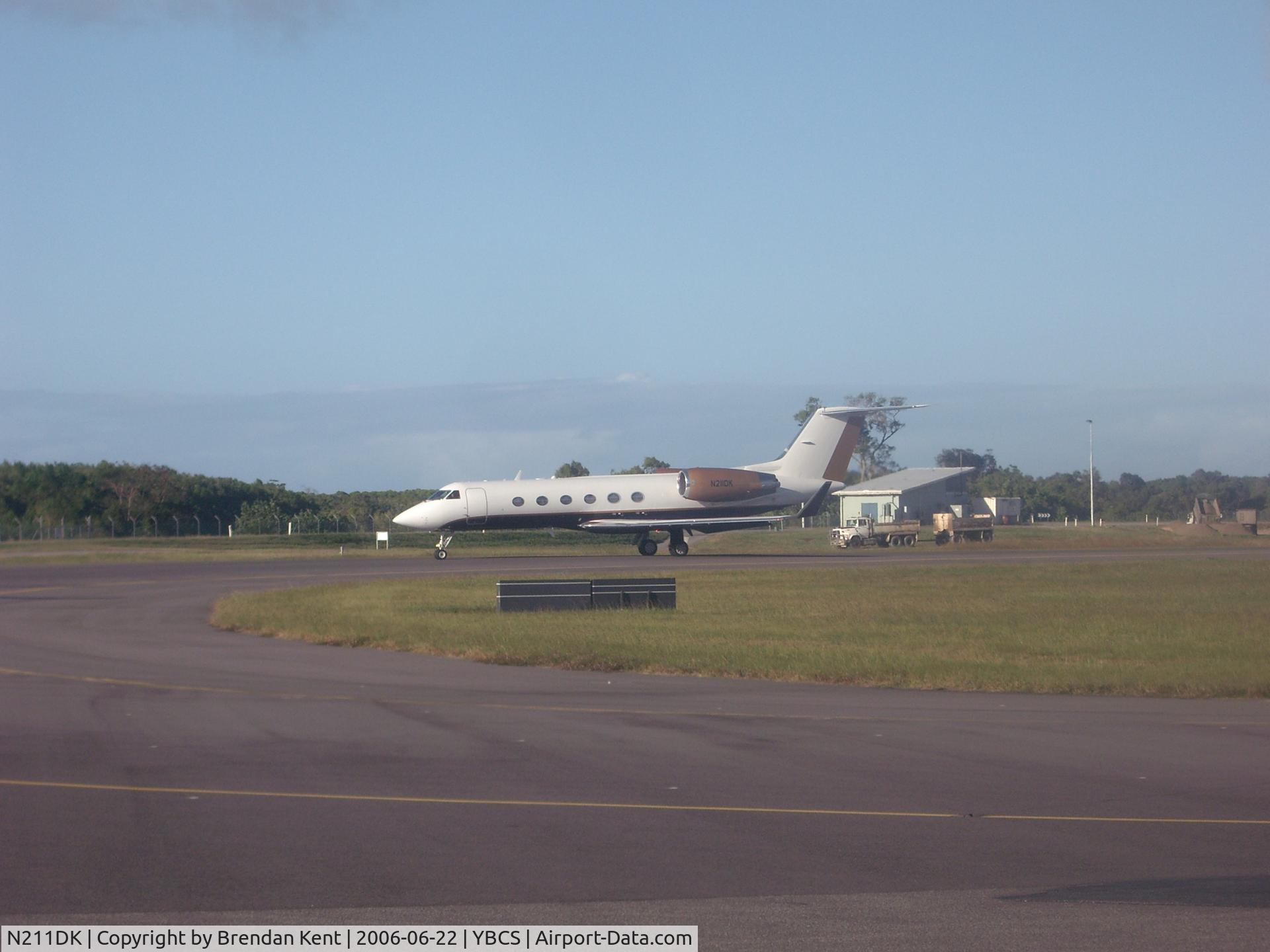 N211DK, 1988 Gulfstream Aerospace G-IV C/N 1078, Holding short of RWY 15 At Cairns Intl, AUSTRALIA