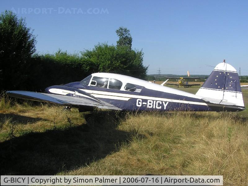 G-BICY, 1960 Piper PA-23-160 Apache C/N 23-1640, Piper Apache sits in the grass at Sibson