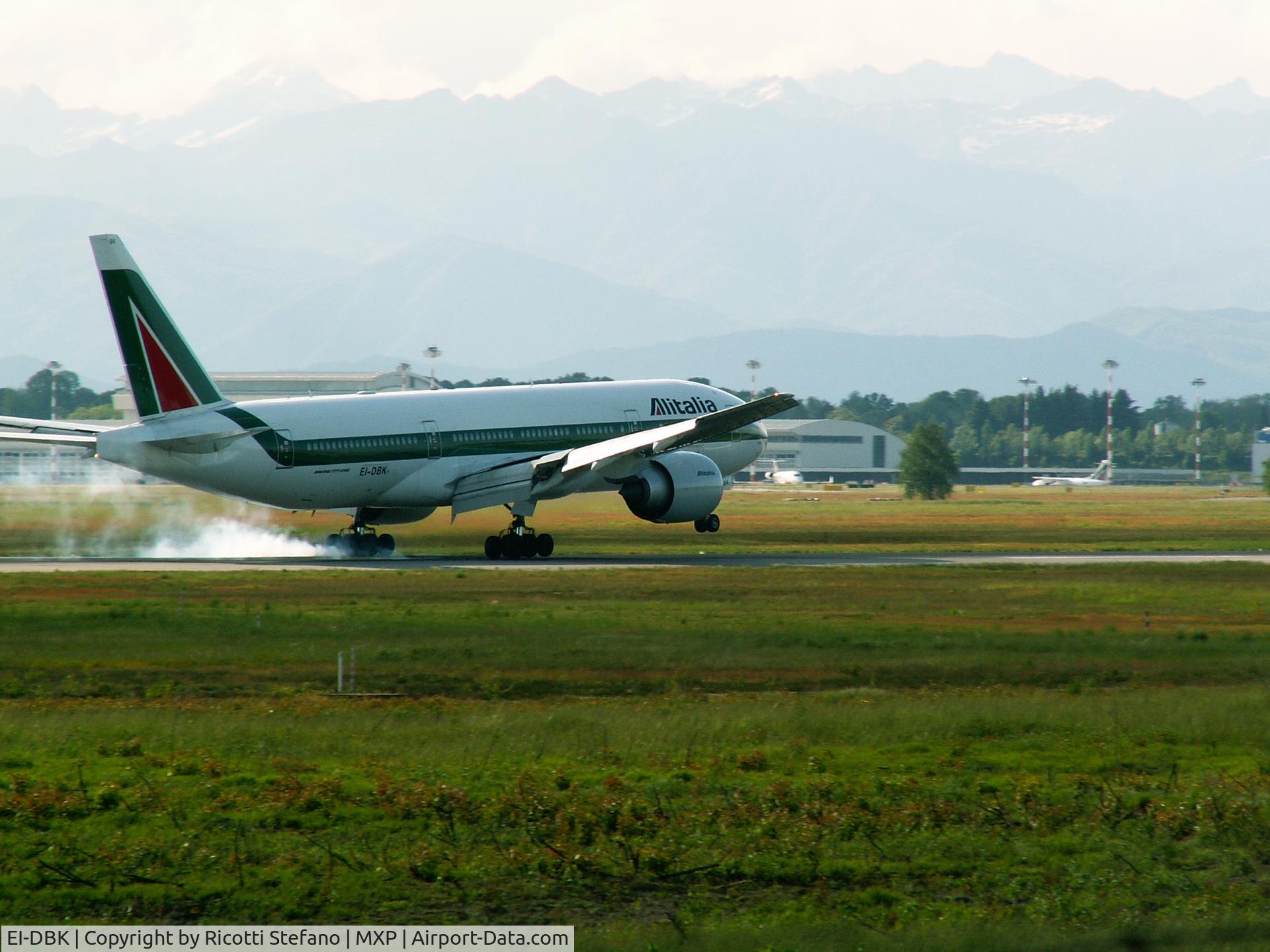EI-DBK, 2003 Boeing 777-243/ER C/N 32783, Landing at Malpensa International Airport. Milan Italy