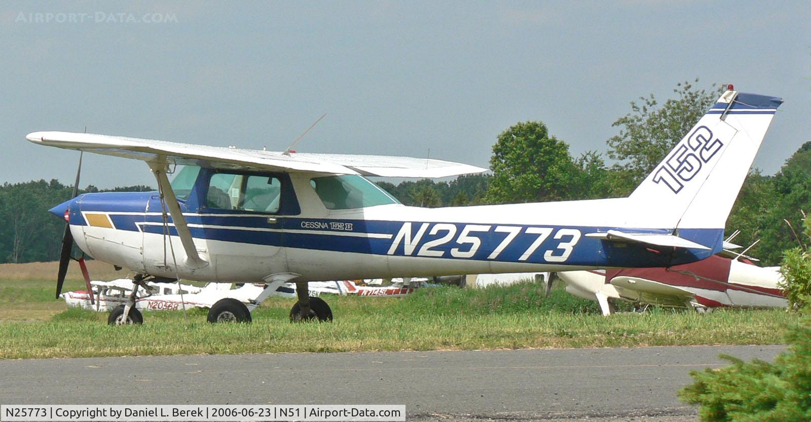 N25773, 1977 Cessna 152 C/N 15280775, Cute little trainer dating from 1977 is still on the job, going strong.