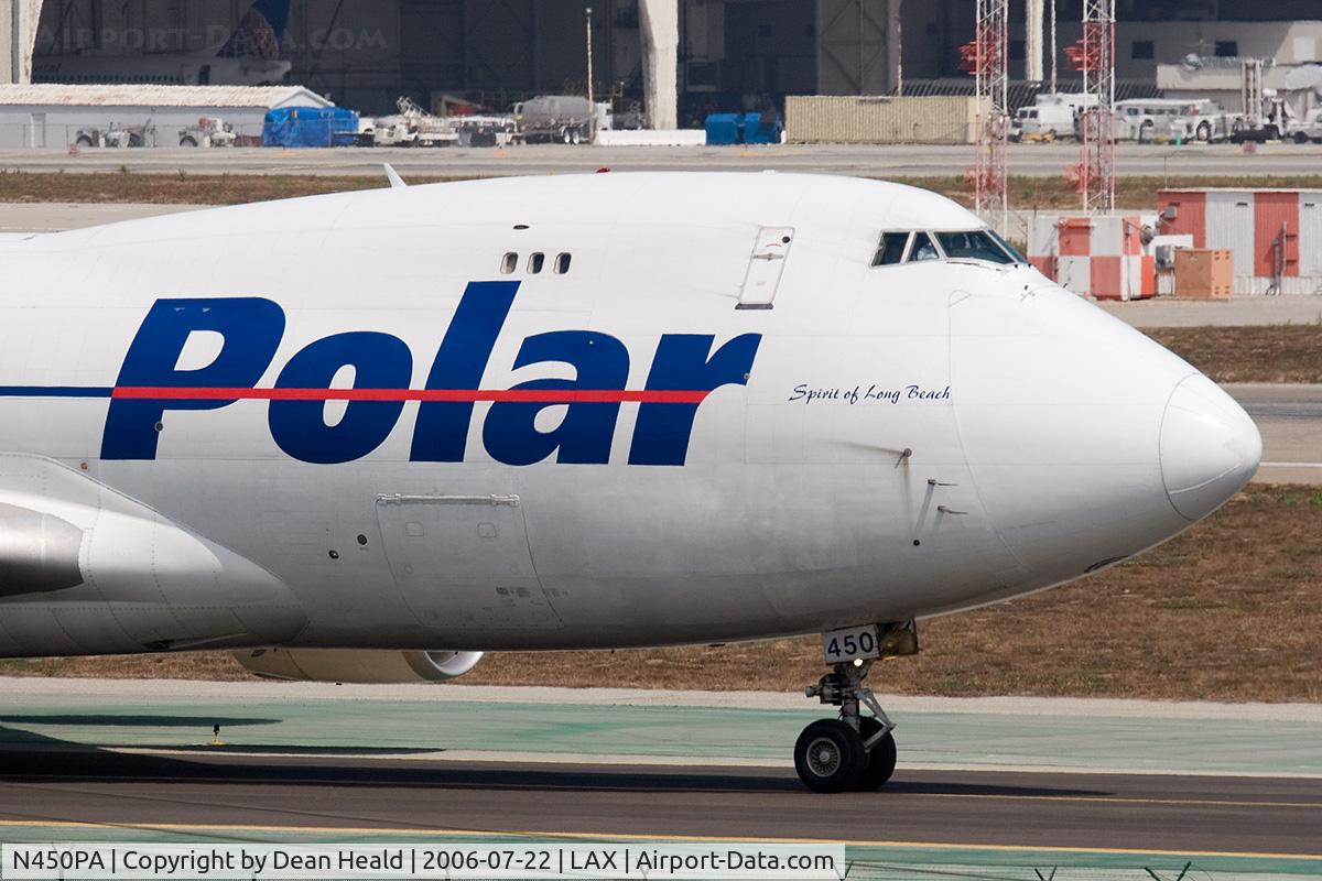 N450PA, 2000 Boeing 747-46NF C/N 30808, Polar Air Cargo N450PA taxiing to the cargo terminal after arriving on RWY 24R from Incheon Int'l (RKSI) - Seoul, Korea.
