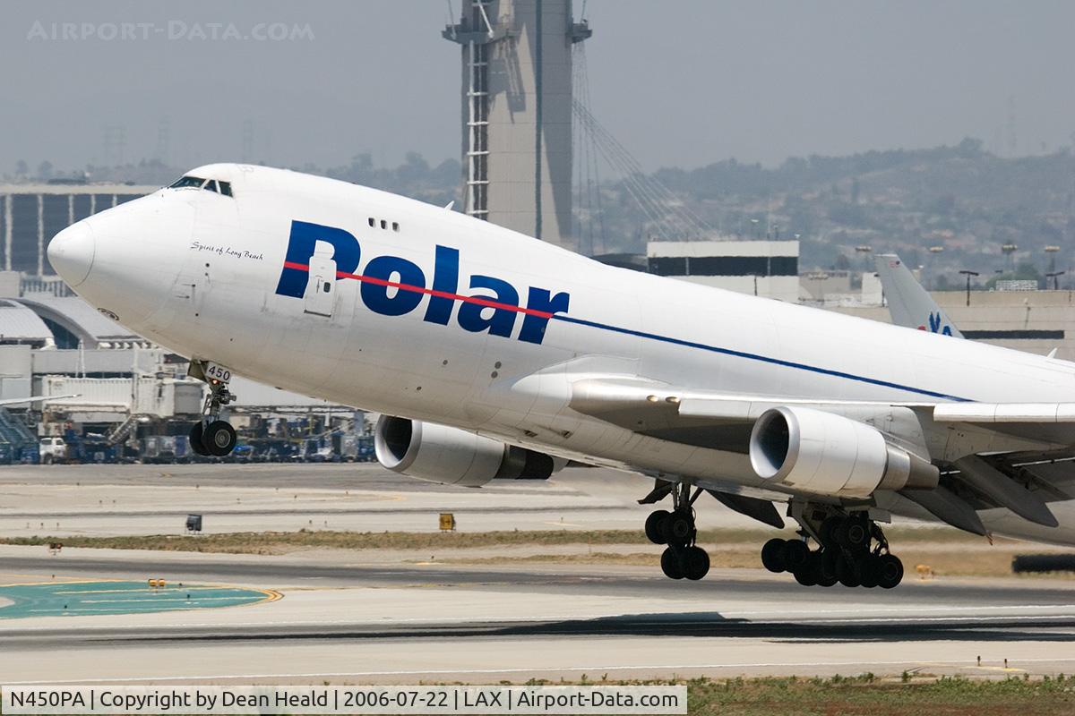 N450PA, 2000 Boeing 747-46NF C/N 30808, Close-up of Polar Air Cargo N450PA (FLT PAC183) departing RWY 25R enroute to Incheon Int'l (RKSI) - Seoul, Korea.