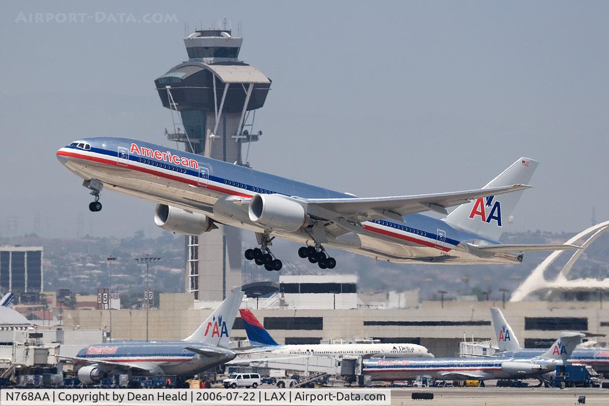 N768AA, 2006 Boeing 777-223 C/N 33540, American Airlines N768AA (FLT AAL169) climbing out from RWY 25R enroute to Narita Int'l (RJAA).