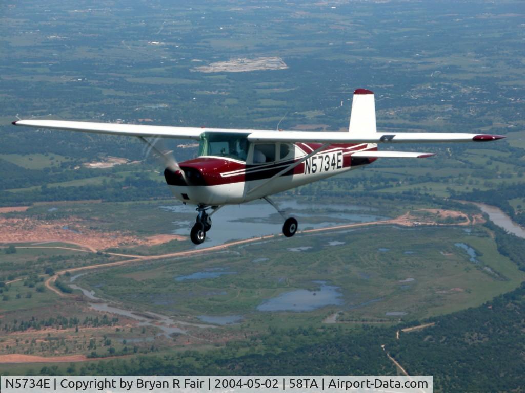 N5734E, 1959 Cessna 150 C/N 17234, Flight Over Granbury Tx