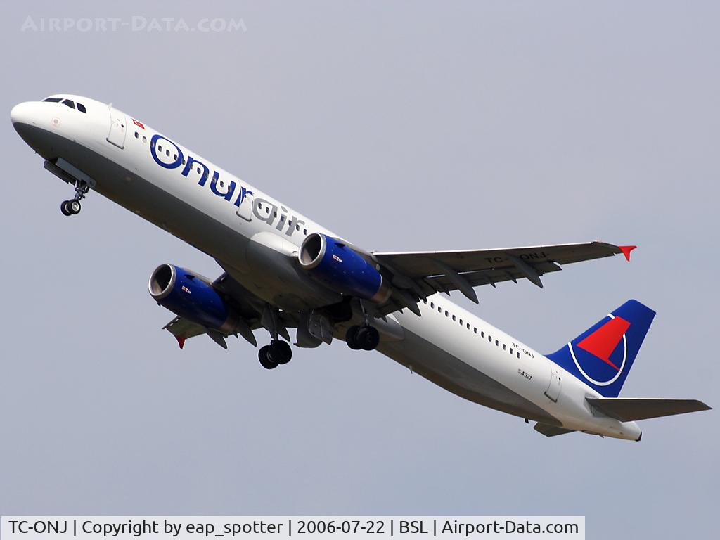 TC-ONJ, 1993 Airbus A321-131 C/N 385, Outbound to Antalya as onur-air 342