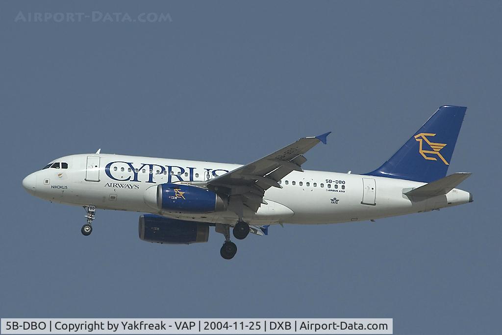 5B-DBO, 2002 Airbus A319-132 C/N 1729, Cyprus Airways Airbus 319