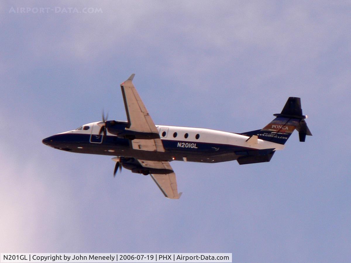 N201GL, 1996 Beech 1900D C/N UE-201, Ponca City art on the fin