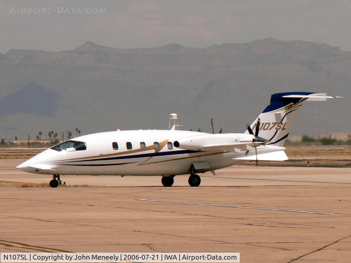 N107SL, 2003 Piaggio P-180 Avanti C/N 1073, Taxiing in at IWA