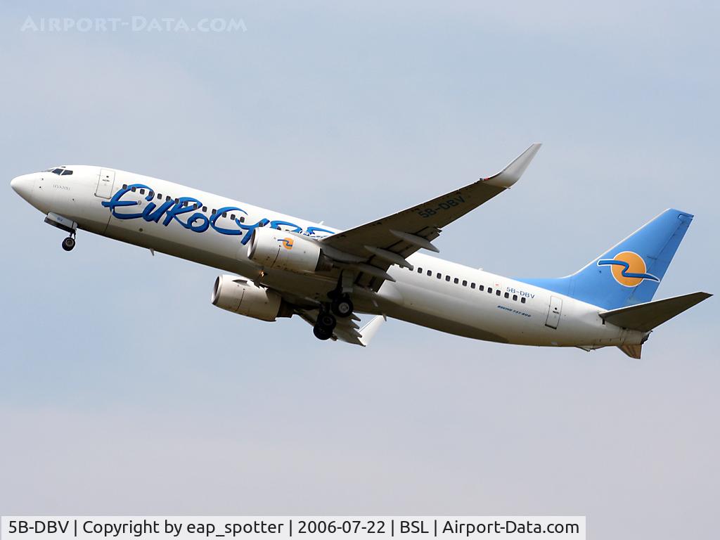 5B-DBV, 2003 Boeing 737-8Q8 C/N 30654, Departing to Laranca