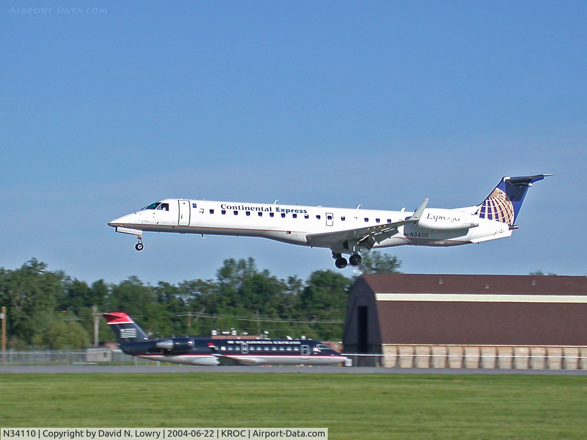 N34110, 2002 Embraer ERJ-145XR (EMB-145XR) C/N 145658, N34110 arriving KROC.