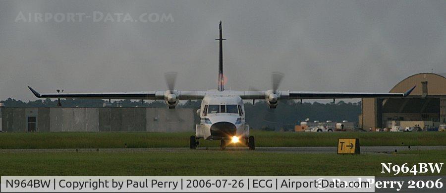 N964BW, 1989 CASA C-212-DF C/N 379, Obligitory nose-on shot with requisite lens-flare via landing light