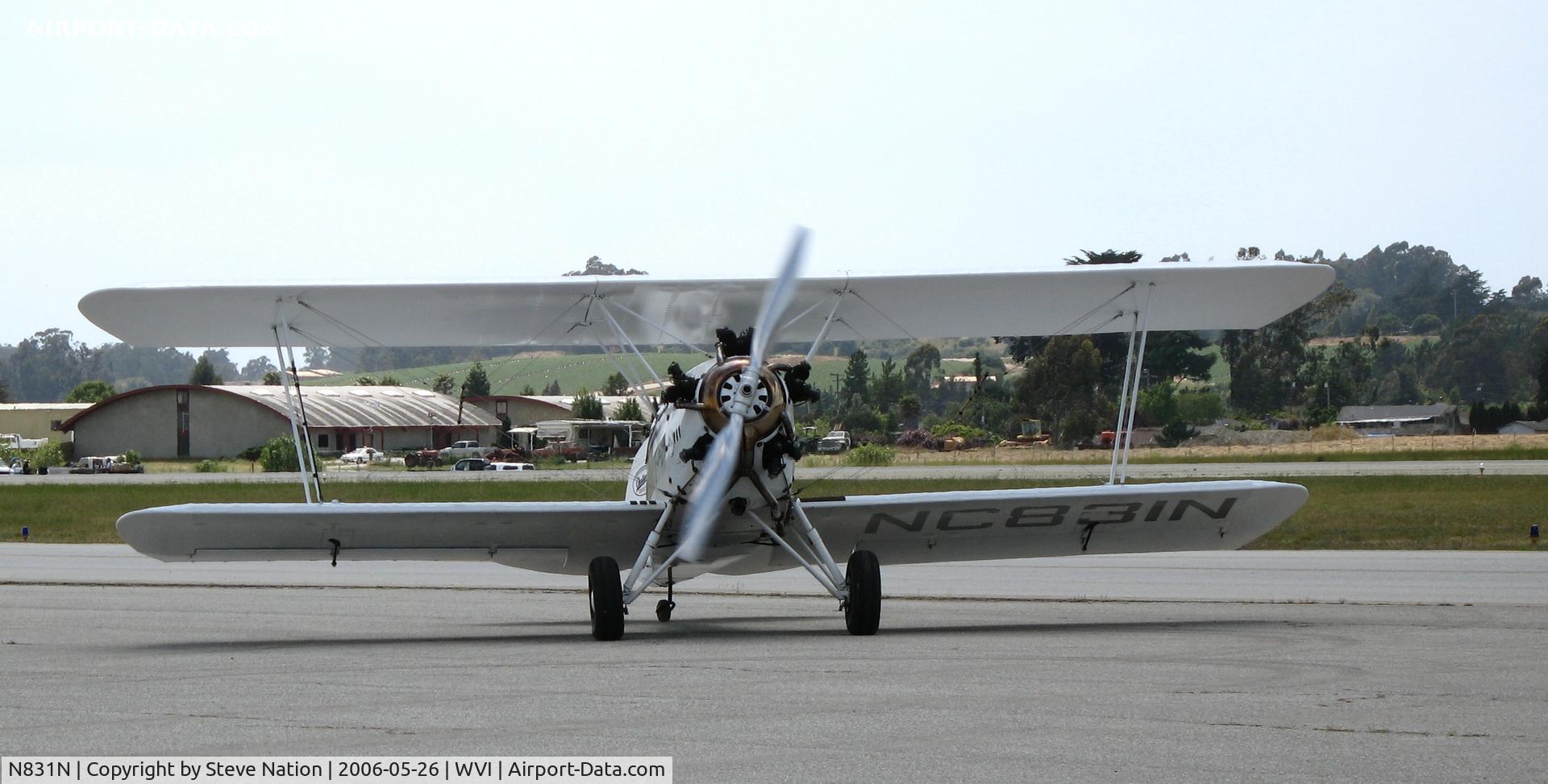 N831N, 1929 Fairchild KR-34C C/N 426, Head-on shot of 1929 Fairchild KR-34C as NC831N @ Watsonville Municipal Airport, CA