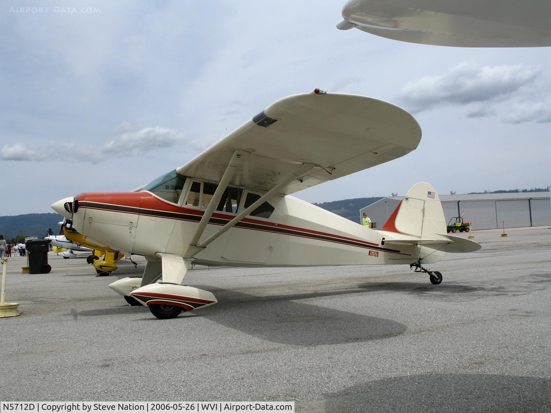 N5712D, 1956 Piper PA-22-150 Tri-Pacer C/N 22-4408, Showtime ready 1956 Piper PA-22-150 @ Watsonville Municipal Airport, CA