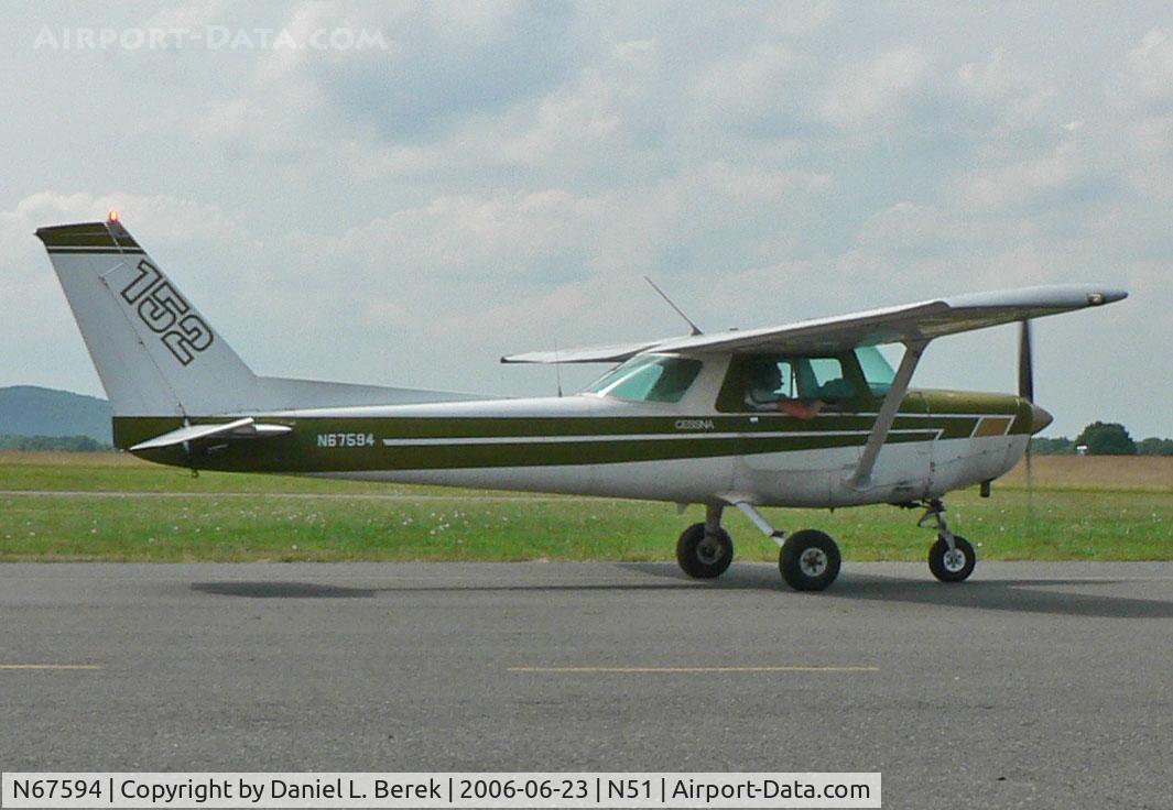N67594, 1978 Cessna 152 C/N 15281935, Solberg's faithful 1978 Cessna 152 embarks on yet another training mission.
