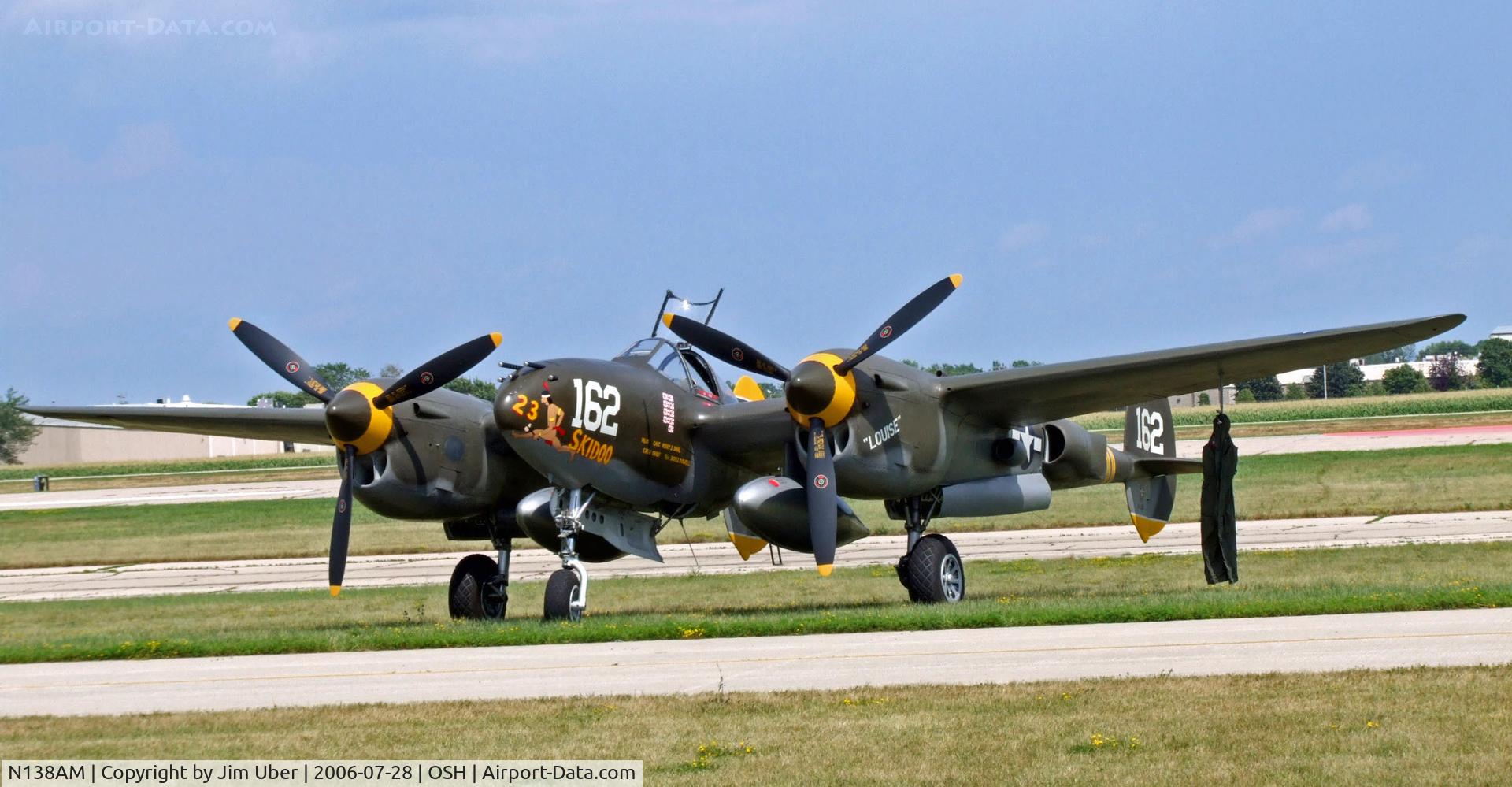 N138AM, 1943 Lockheed P-38J Lightning C/N 44-23314, P-38 from Chino at OSH