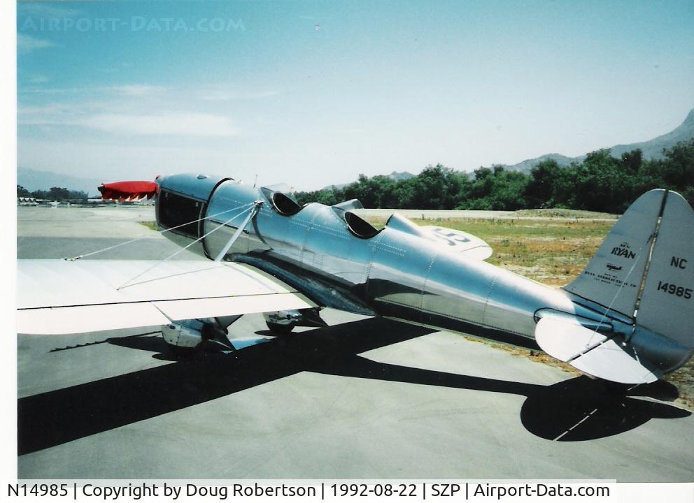 N14985, 1936 Ryan Aeronautical ST-A C/N 117, 1936 Ryan Aeronautical ST-A, Menasco Super Pirate D4B 125 Hp
