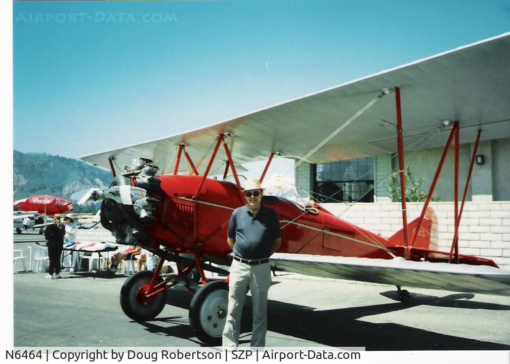 N6464, 1928 Curtiss-Wright Travel Air 4000 C/N 785, 1928 Curtiss Wright TRAVEL AIR 4000, Lycoming R-680-4P-B4, with Doug Robertson in 1995 (aircraft 67 yrs, Robertson 62, lol)
