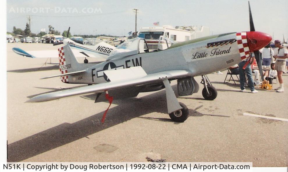 N51K, 1992 North American P-51D Mustang Replica C/N 001, 1992 Fighter Escort Wings Ltd P-51D MUSTANG, 70% scale