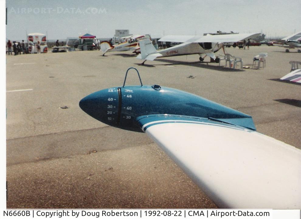 N6660B, 1976 Zlin Z-50LA C/N 0004, 1976 Moravan Zlin Z50 LA Aerobatic, wingtip tank fuel gauge-liters