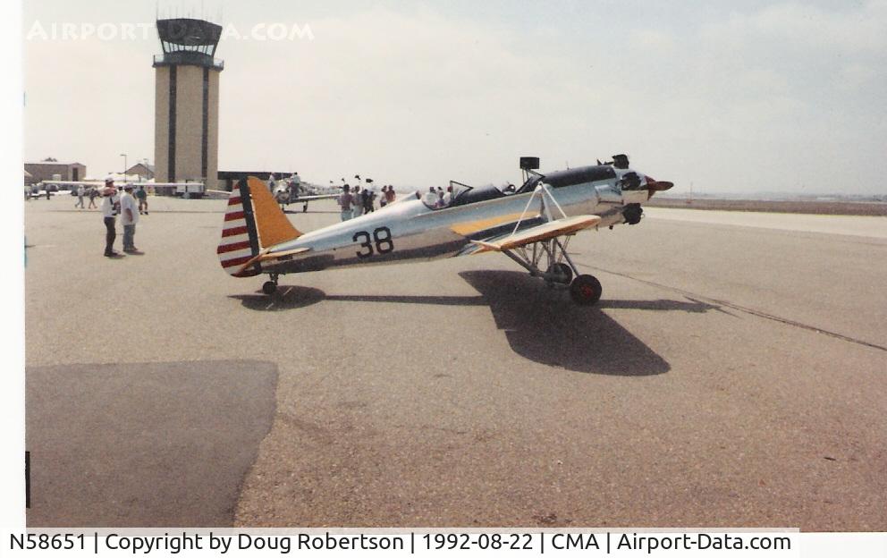 N58651, 1941 Ryan PT-22 Recruit (ST3KR) C/N 1426, 1941 Ryan Aeronautical ST-3KR as PT-22, at Camarillo Airshow, CMA Tower in background