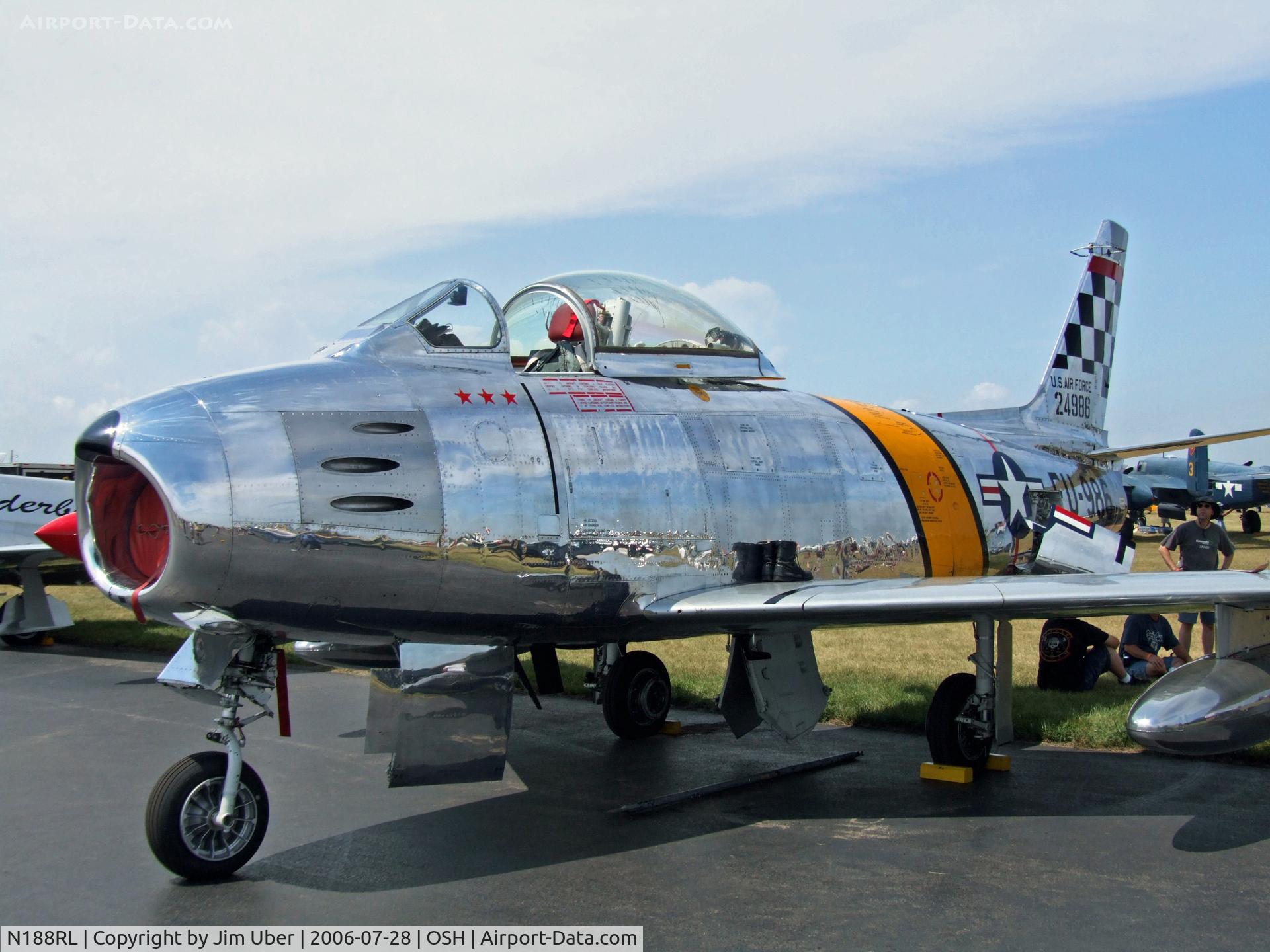 N188RL, 1952 North American F-86F Sabre C/N 191-682, In the Warbird area at Airventure 2006