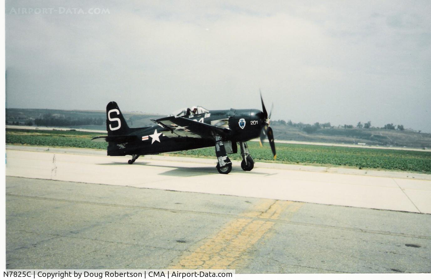 N7825C, 1948 Grumman F8F-2 (G58) Bearcat C/N D.1227, 1949 Grumman F8F-2 BEARCAT, taxi return to CAF ramp